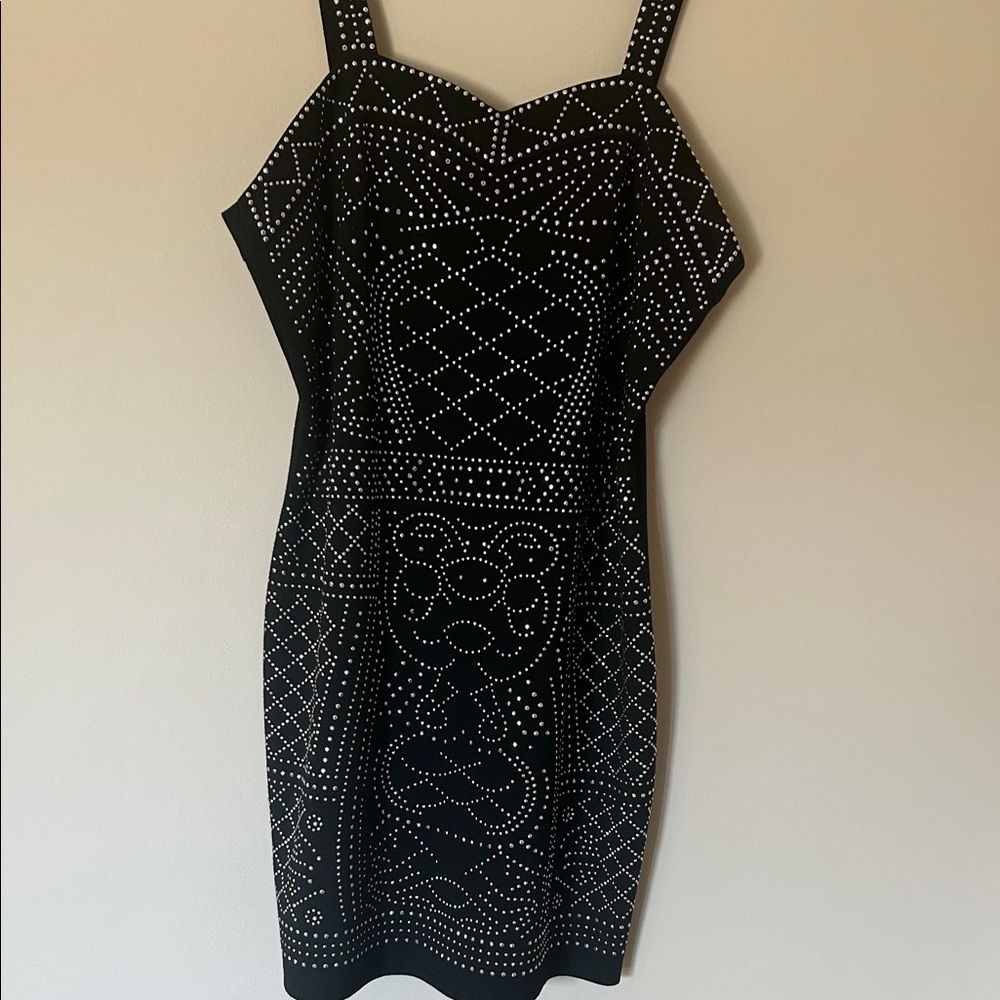 Chic Black Studded Mini Dress